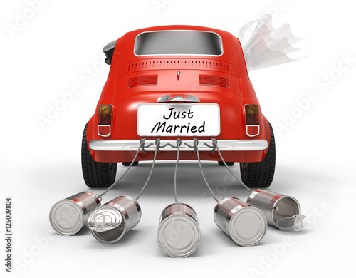 Bild auf Leinwand Just Married