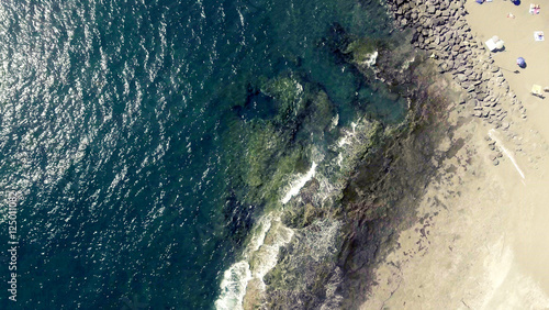 Overhead view of Las Americas Beach in Tenerife, Spain