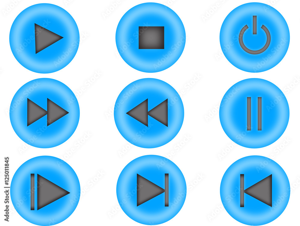 Blue button set, vector design for website. Blue button set, vector design for website.