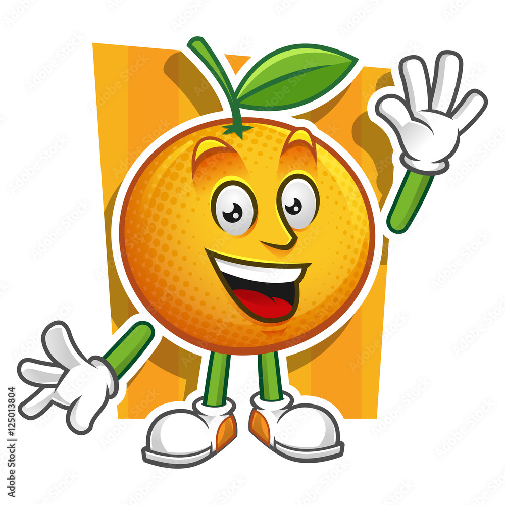 Greeting Orange mascot. Vector of orange character. Greeting Orange mascot. Vector of orange character.
