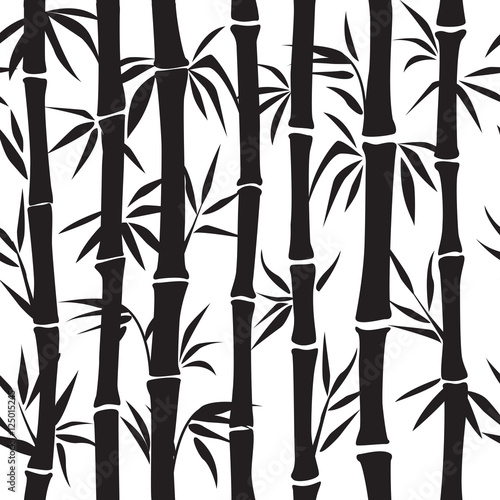 Fototapeta Naklejka Na Ścianę i Meble -  Bamboo pattern. Vector silhouette