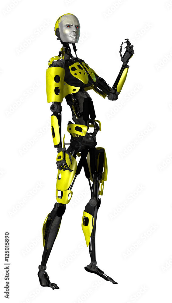 3D Rendering Robot on White 3D Rendering Robot on White