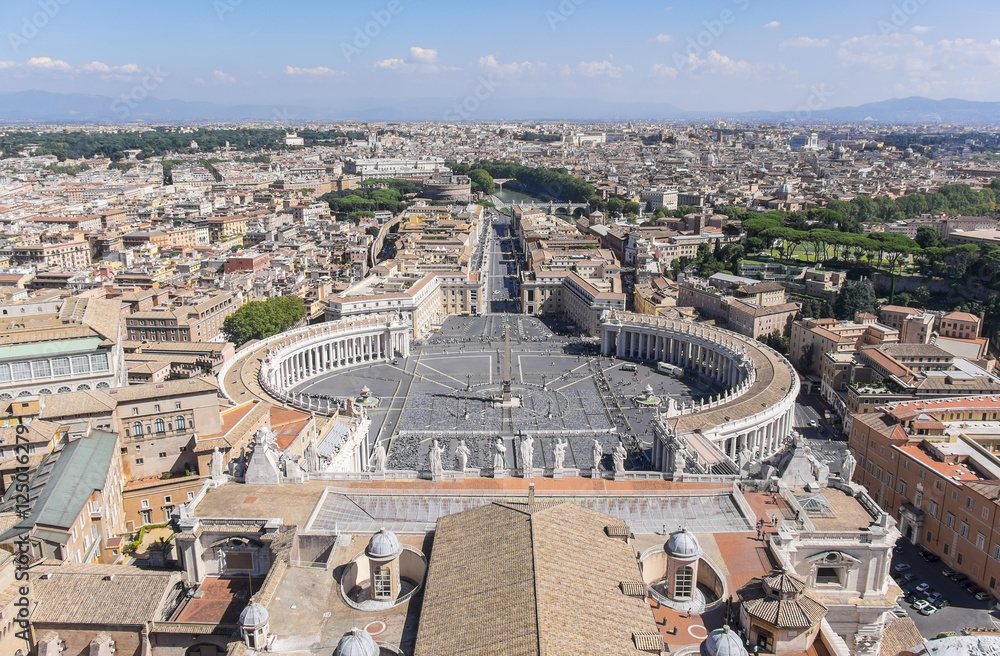 Aerial View of St. Peter's Square in the Vatican City Rome Italy