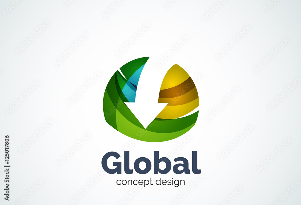 Globe with arrow logo template Globe with arrow logo template