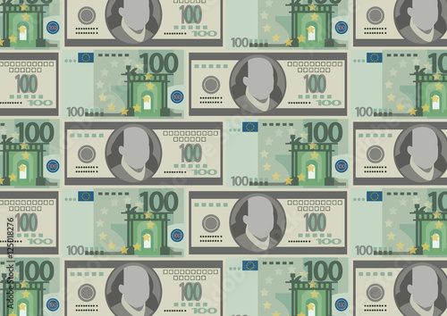 Seamless pattern : dollars and euro