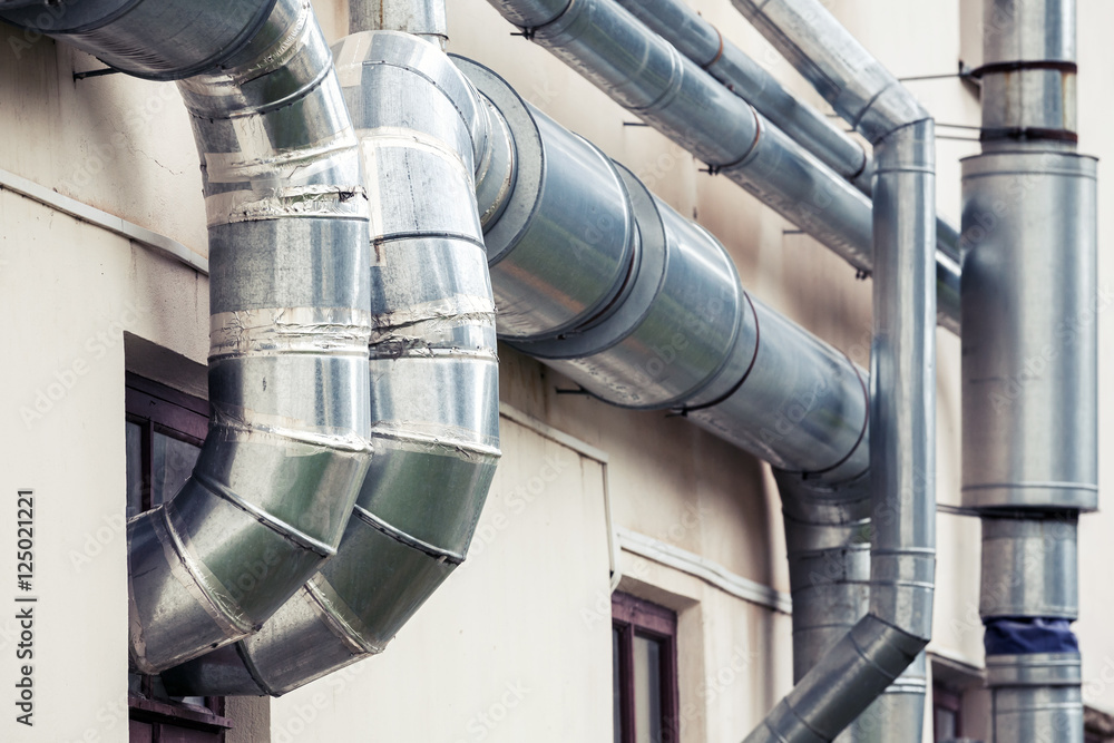 Ventilation pipes, loft style architecture Stock Photo | Adobe Stock