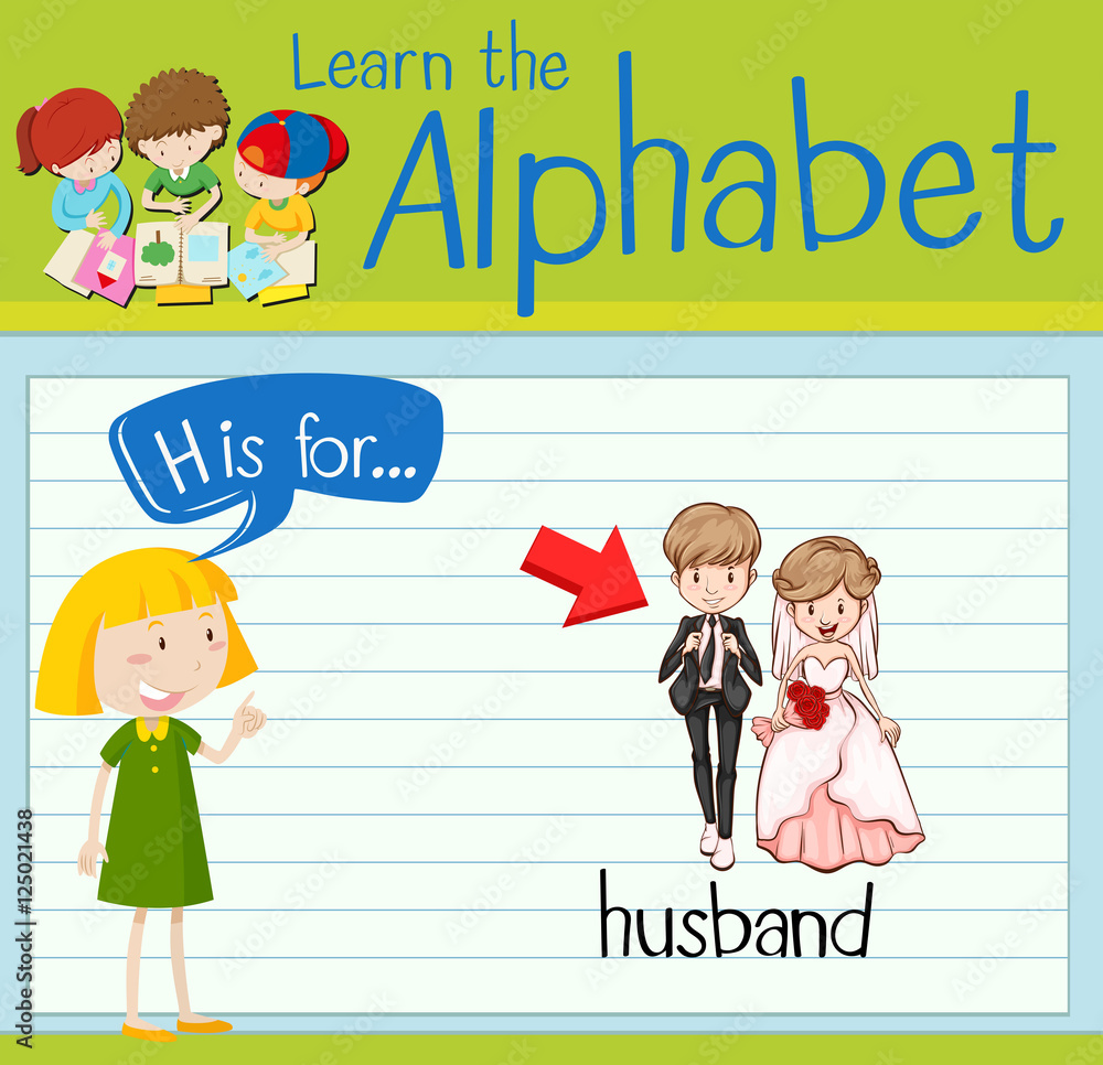 Flashcard alphabet H is for husband Flashcard alphabet H is for husband