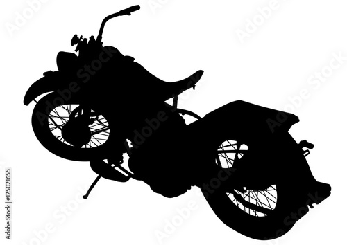 Old big bike on white background
