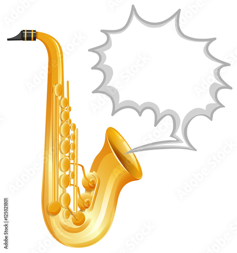 Saxophone on white background