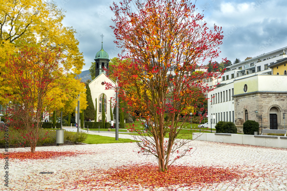 Beautiful autumn city landscape. Baden Baden. Germany