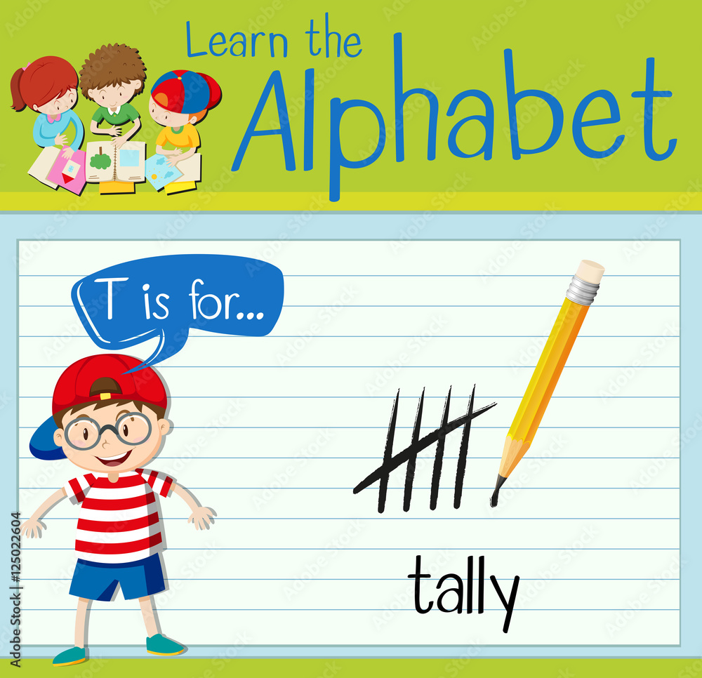 Flashcard letter T is for tally Flashcard letter T is for tally