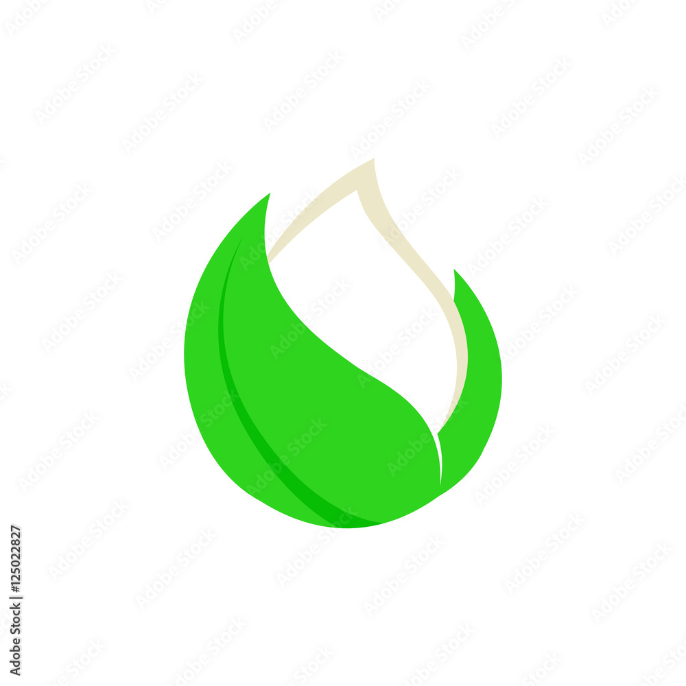 Isolated abstract white drop of milk in green fresh leaf logo. Dairy products logotype. Sour cream or kefir icon. Organic products sign. Vector drop of milk illustration. Isolated abstract white drop of milk in green fresh leaf logo. Dairy products logotype. Sour cream or kefir icon. Organic products sign. Vector drop of milk illustration.
