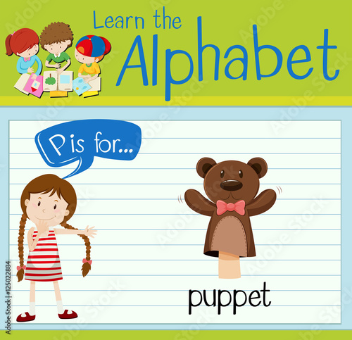 Flashcard letter P is for puppet