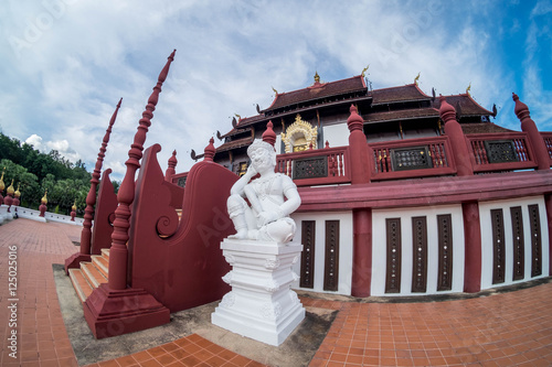 Traditional thai architecture in the Lanna style , Royal Pavilio photo