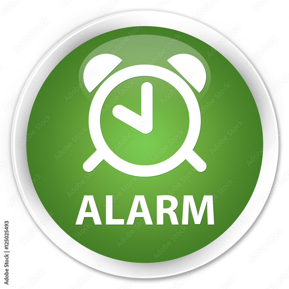 Alarm soft green glossy round button Alarm soft green glossy round button