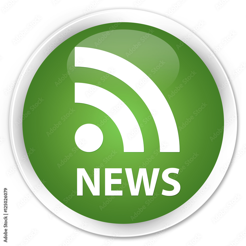 News (RSS icon) soft green glossy round button News (RSS icon) soft green glossy round button