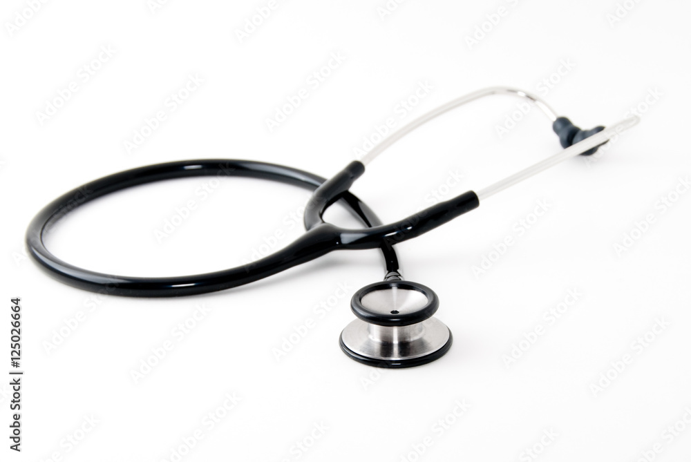 a Doctor's stethoscope on a white background. a Doctor's stethoscope on a white background.
