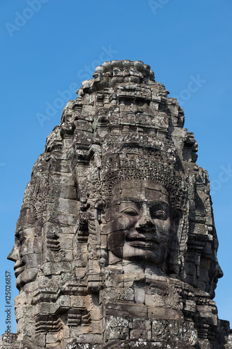 Smiling,gargantuan face at Angkor Thom,Siem Reap,Cambodia.