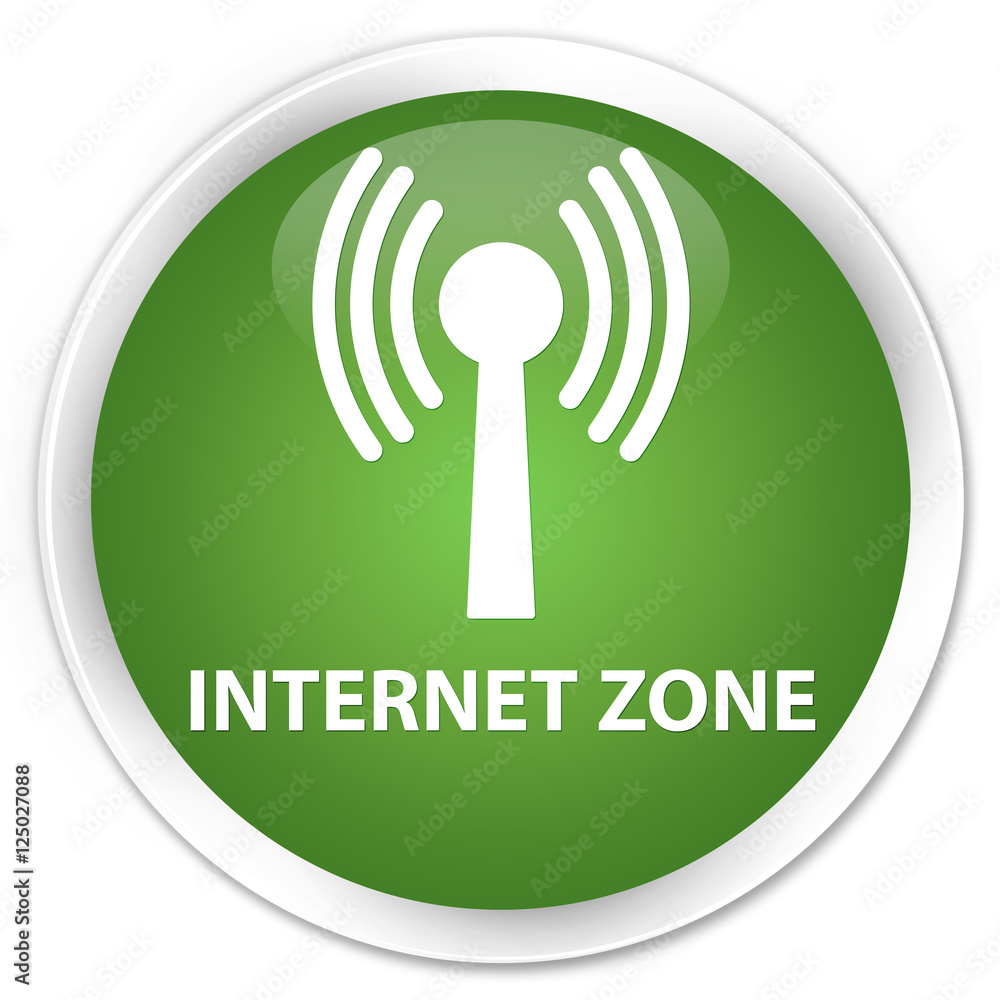 Internet zone (wlan network) soft green glossy round button Internet zone (wlan network) soft green glossy round button