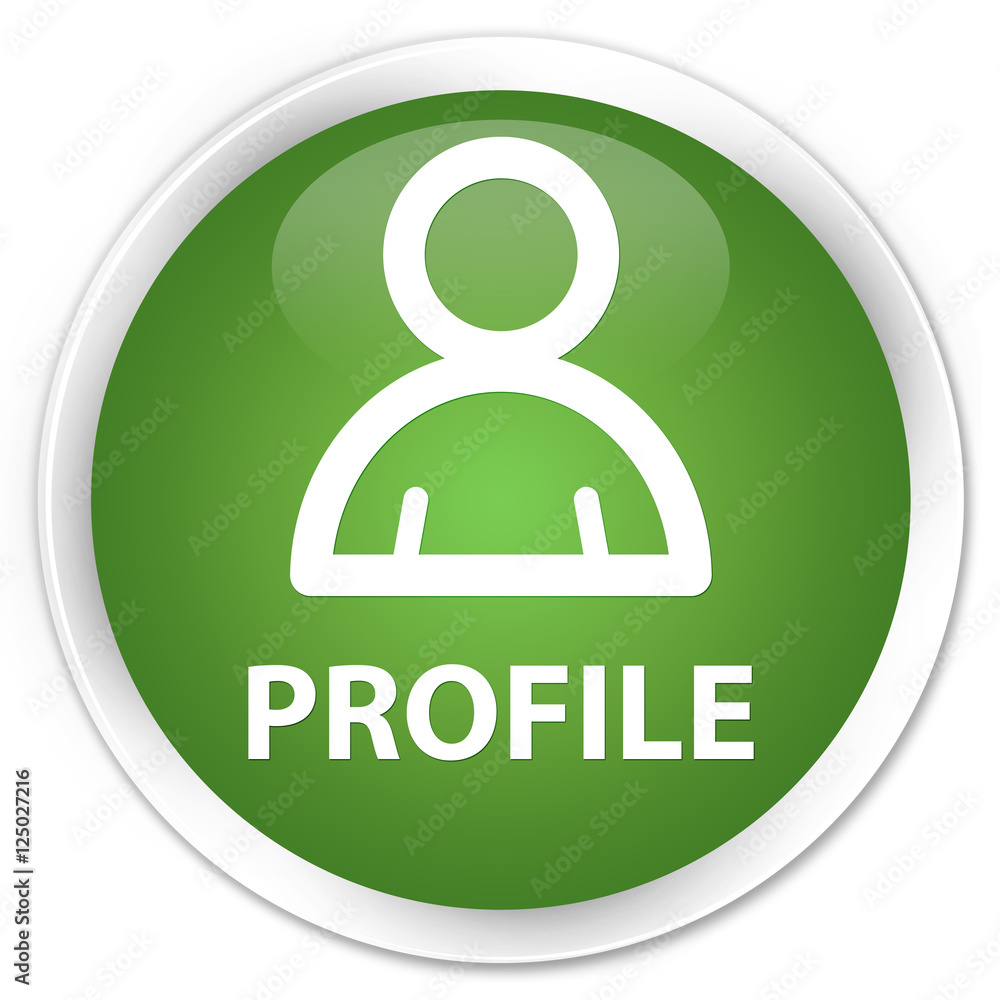 Profile (member icon) soft green glossy round button Profile (member icon) soft green glossy round button