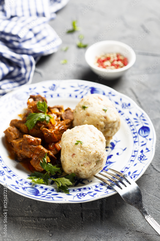 Dumplings with beef stew Dumplings with beef stew