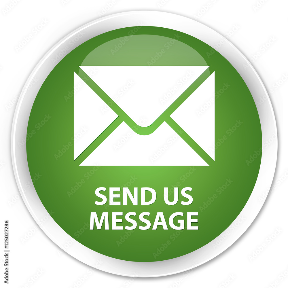 Send us message soft green glossy round button Send us message soft green glossy round button