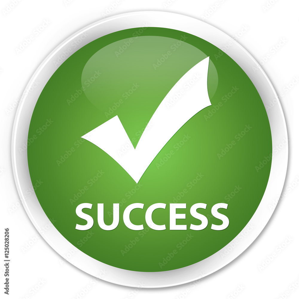 Success (validate icon) soft green glossy round button Success (validate icon) soft green glossy round button