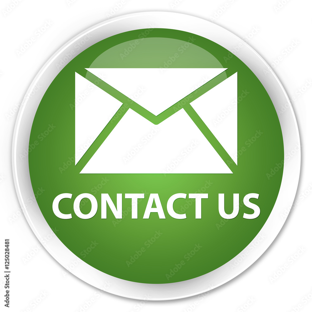 Contact us (email icon) soft green glossy round button Contact us (email icon) soft green glossy round button