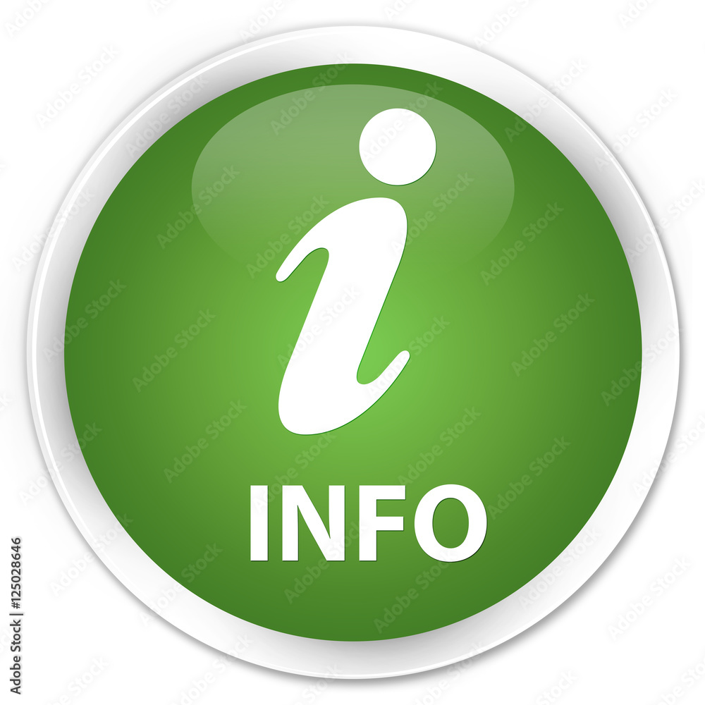 Info soft green glossy round button Info soft green glossy round button