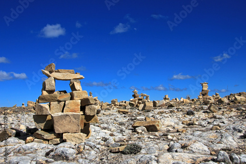 Photography Chincana ruins at Isla del Sol, Island of the Sun, Titicaca lake, Bolivia
