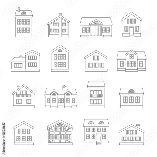 House line icons set 