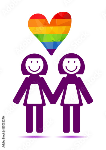 happy girls couple