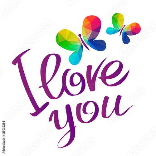 rainbow love butterflies