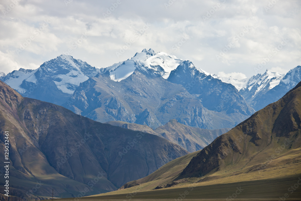 Views of mountain peaks, glaciers, gorges in Tien Shan, Kyrgyzst