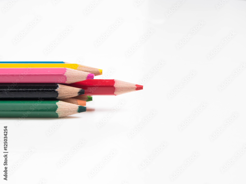 color pencils isolated on white background. color pencils isolated on white background.