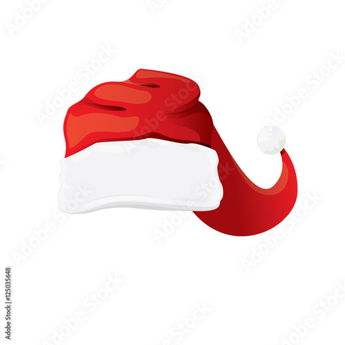 vector red santa hat isolated on white background