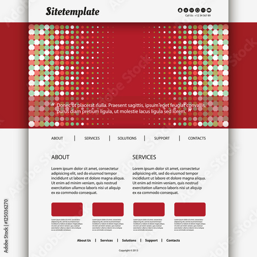 Website Template Design with Dotted Header