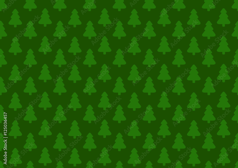 Pattern for wrapping paper. Christmas tree on a green background - obrazy, fototapety, plakaty 