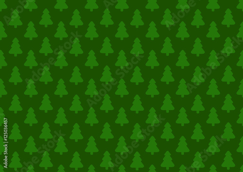 Pattern for wrapping paper. Christmas tree on a green background
