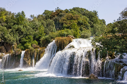 Waterfalls in Krka  Croatia park lake