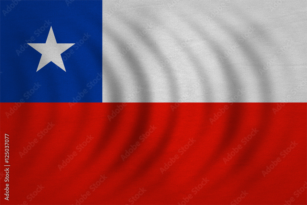 Flag of Chile wavy, real detailed fabric texture Flag of Chile wavy, real detailed fabric texture
