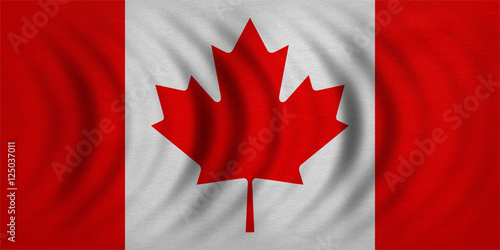 Flag of Canada wavy, real detailed fabric texture