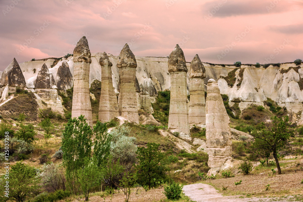 Rock landscape. Cappadocia, Anatolia, Turkey.