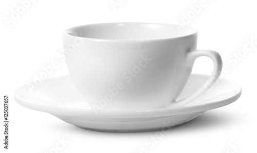 Empty coffee cup on a saucer