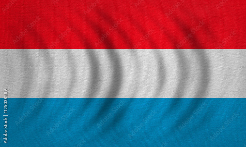 Flag of Luxembourg wavy, detailed fabric texture Flag of Luxembourg wavy, detailed fabric texture