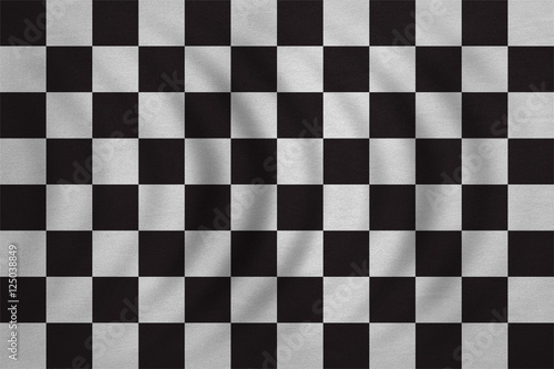 Checkered racing flag wavy detailed fabric texture