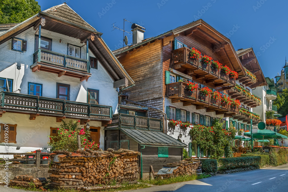 Decoration houses in st. Wolfgang, Austria