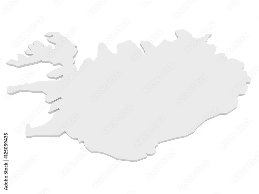 3d Illustration of Iceland Map Isolated On White Background 3d Illustration of Iceland Map Isolated On White Background