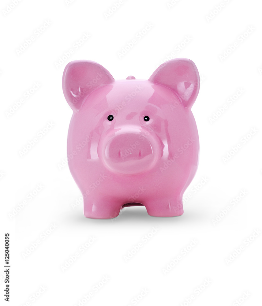Pink Piggy Bank Isolated on a White Background Pink Piggy Bank Isolated on a White Background
