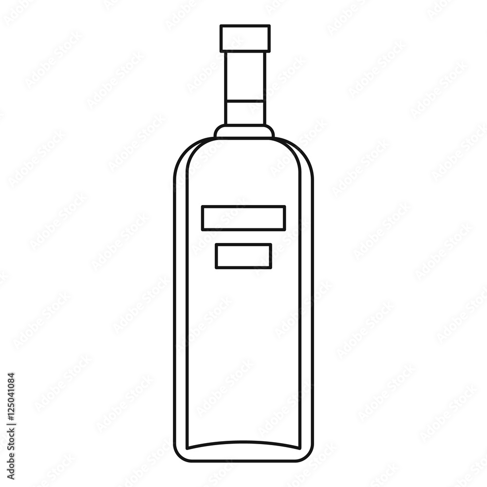 Bottle of vodka icon. Outline illustration of bottle of vodka vector icon for web Bottle of vodka icon. Outline illustration of bottle of vodka vector icon for web